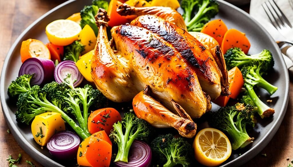 receta de pollo al estilo Paleo con verduras asadas