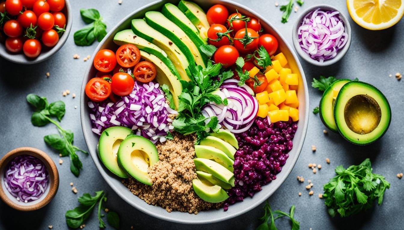 Ensalada de quinoa con 4 verduras